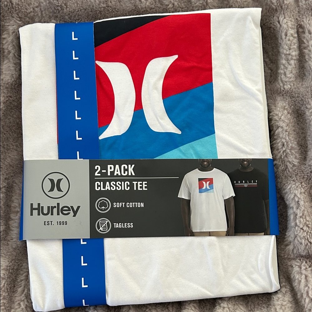 Hurley 2-Pack Tee with Red and Blue Logo